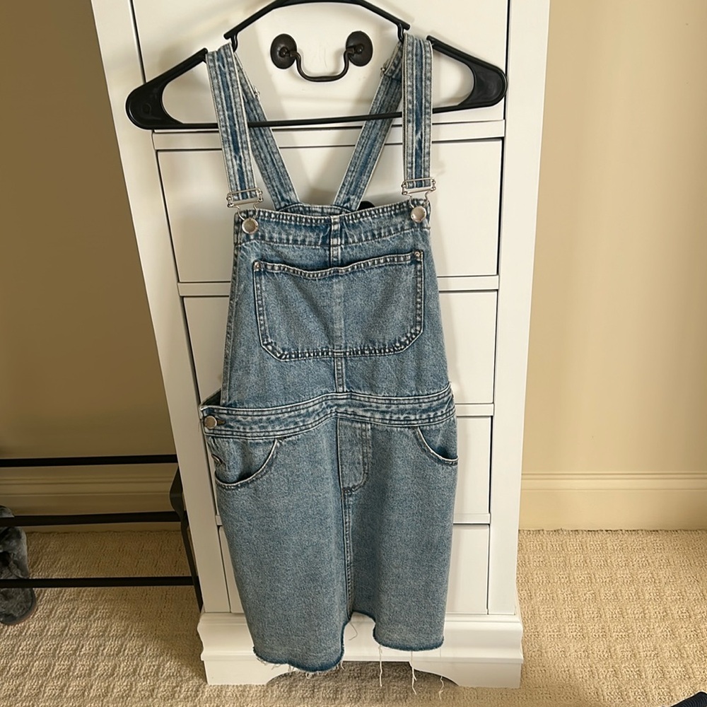 H&M Light Wash Denim Shortall Dress